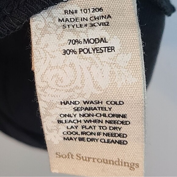 Soft Surroundings Women SP Fairfax Tunic Black Button High Low Pockets NWT - Picture 9 of 11